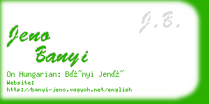 jeno banyi business card